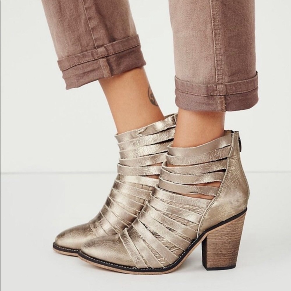 Free People Hybrid Strappy Leather Ankle Boots